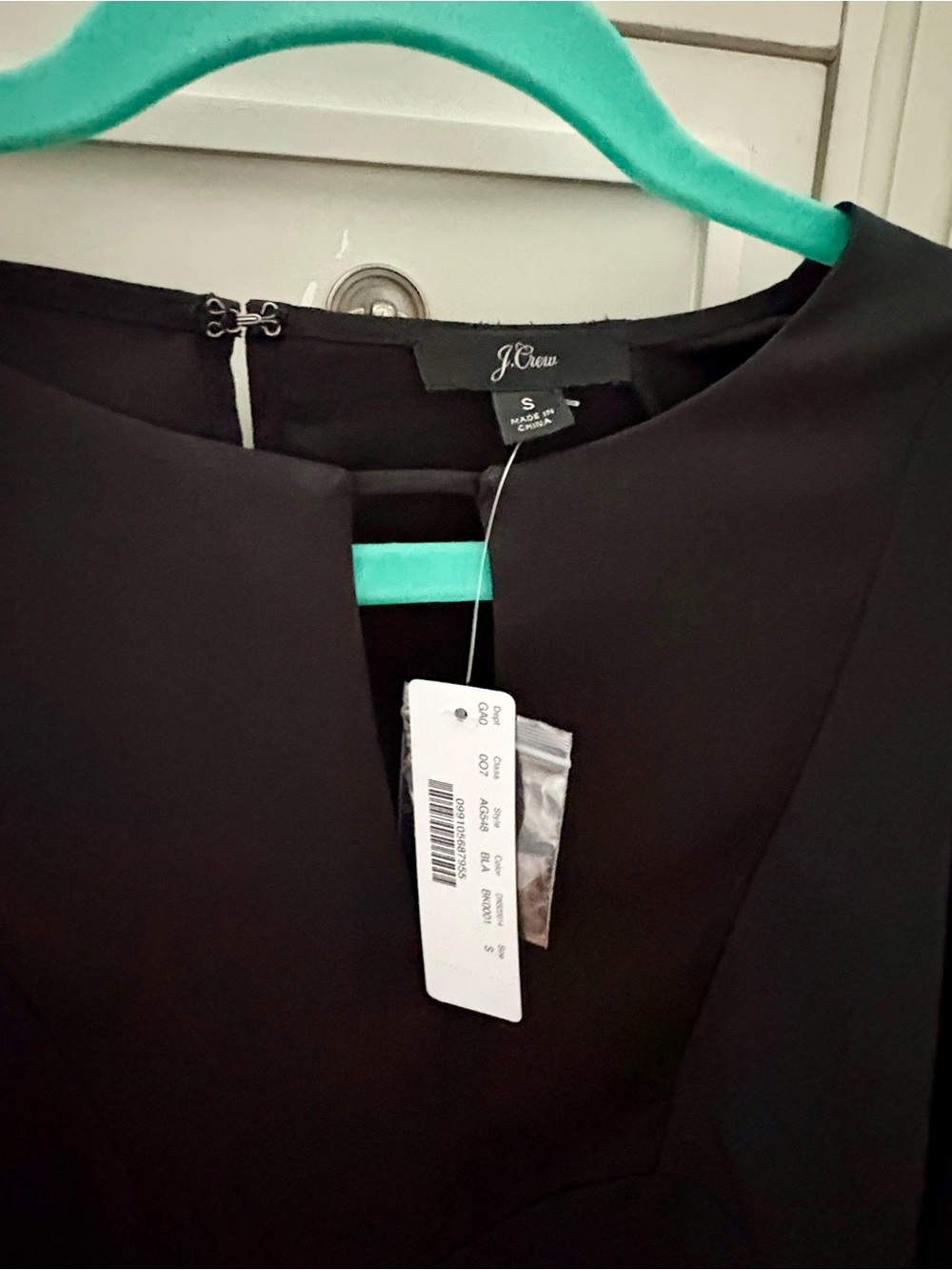 J. Crew Black Blouse with Subtle Key Hold V-Neck - NWT